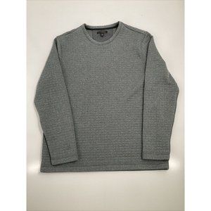 Banana Republic Men Sweater XL Gray Waffle Knit Long Sleeve Ribbed Pullover